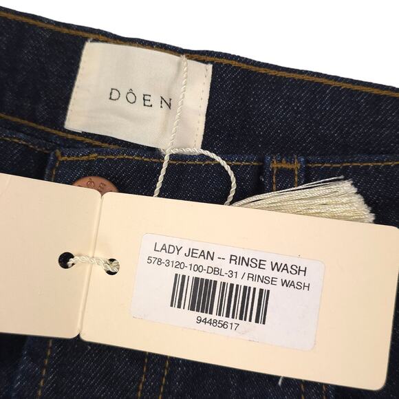 Doen Lady Jean Rinse Wash Ultra High Rise Barrel Leg Denim Jeans - Picture 7 of 10